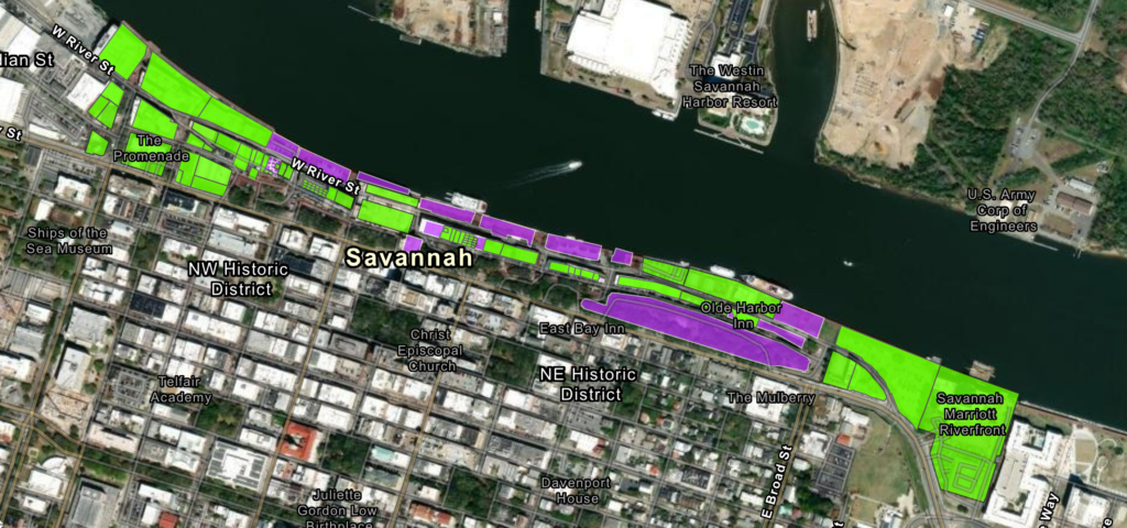 Savannah's Waterfront Community Improvement District Map